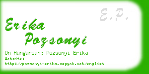 erika pozsonyi business card